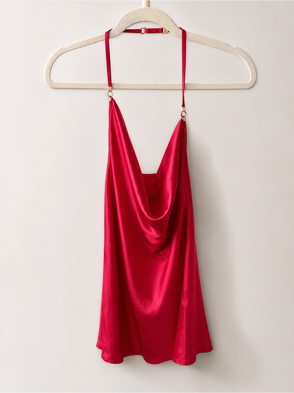 Honey Birdette Red Satin Cowl Slip Dress